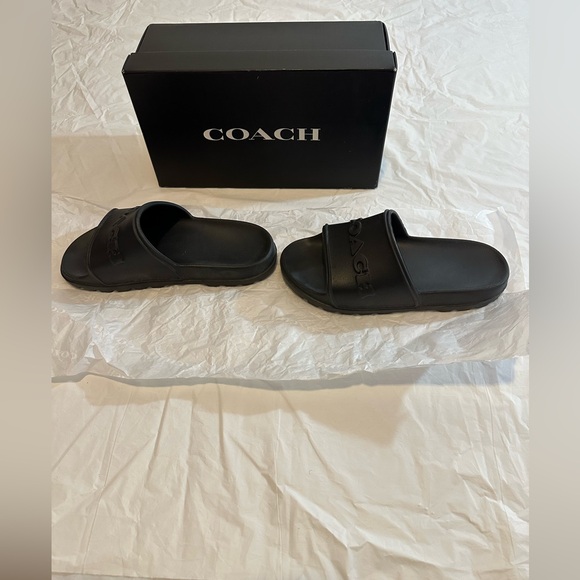 Coach Black Jesse Rubber Slides - Picture 3 of 10